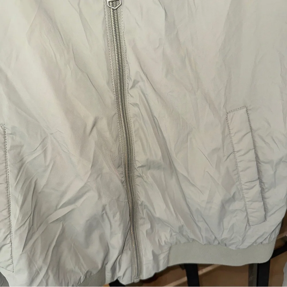 Zara technical bomber jacket zip up sage mink green windbreaker